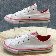 Converse Shoes Junior 3 Chuck Taylor All Star Ox Sneakers Pink White Low 668484F