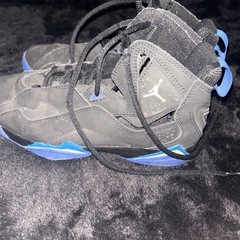 Jordan True Flight Mid Top Sneakers Unisex Kids 4.5Y Black/Blue 343795-074