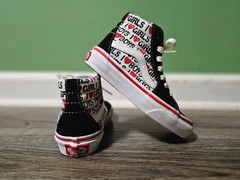 Kids US 11 Vans I Love Boys I Love Girls Skater Sneakers Hi Top