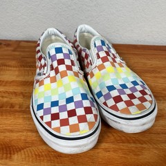 Vans Classic Slip On Multicolor Checkerboard Canvas Shoes Kids 3 EUR 34