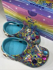 Crocs Classic Lisa Frank Clog K Digital Aqua Multi Kids Size 11 Used w Box