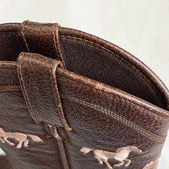 Smoky Mountain Western Boots Brown Leather Floral Embroidery Youth Size 1