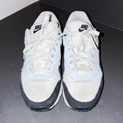 Nike Air Max 1 Low Top Leather Sneakers White/Gray/Black Kids 5.5Y DZ3307-106