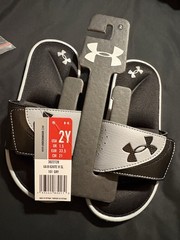 Under Armour Ignite VI SL Kids Slide Sandals Black/Gray US 2Y EU 33.5