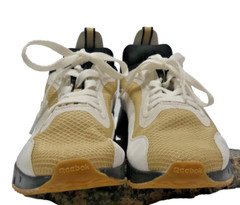 BIG Kids Reebok Zig Dynamica tan/white athletic laceup sneakers sz 4