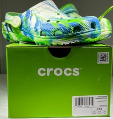 Crocs Classic Glow Marbled Clog, Prep Blue/Multi – Toddler & Kids Sizes -CHOOSE!