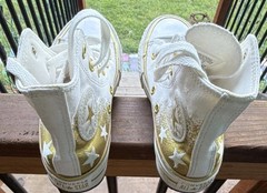 Converse All Star Chuck Taylor High Top Sneaker White/Gold Kids US 12