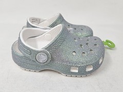 Crocs Classic Iridescent Glitter Clogs, Little Kids/Toddler, 210985-100, NEW!