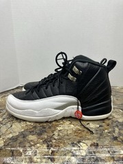 Jordan Air Jordan 12 Retro Black/White Kids Sneaker Size 7Y 153265-006