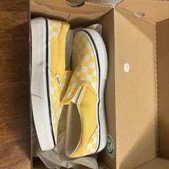 VANS Classic Slip-On Checkerboard Yellow White Canvas Unisex Kids US 1.5