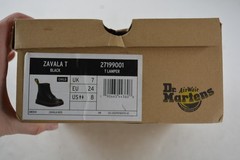 Dr. Martens Zavala T Boots Kids Size 8 Black Leather Combat Side Zip Ankle