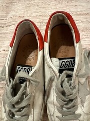 Golden Goose Leather Lace Up Low Top Sneakers White Size 32
