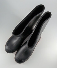 Kids Rain Boots Black Rubber Waterproof Size 3 Made In Canada