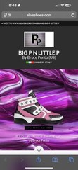 Custom Leather High Top Sneakers Pink Black Star Straps Made In Italy US Size 7