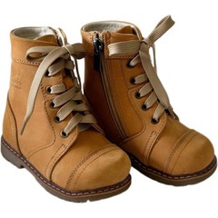 Kids Camel Yellow Nubuck Leather Boots–Size EU24 (US 7.5 / UK 7 / AU 7.5, 15.8sm