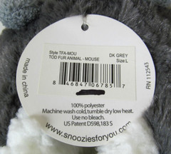 SNOOZIES! NWT Toddler L Shoe Sizes 9-10 Mouse Fur Animal Non-skid Slippers