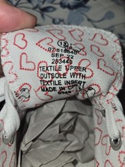 Peanuts® Snoopy White Canvas/Hearts Lace-Up Sneakers Children’s Size 12