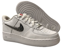 Nike Air Force 1 LV8 GS Glitter DC9651-100 White (Youth Kid’s 6.5y) No Box