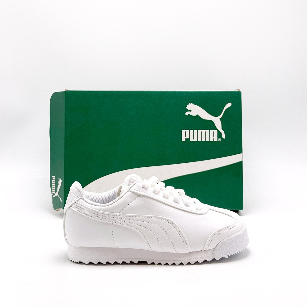 *NEW* PRE-SCHOOL KIDS PUMA Basic (PS) PUMA WHITE / GREY (361594 14) 👍
