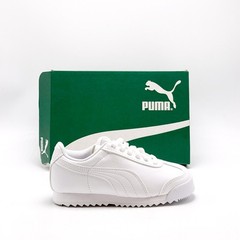 *NEW* PRE-SCHOOL KIDS PUMA Basic (PS) PUMA WHITE / GREY (361594 14) 👍