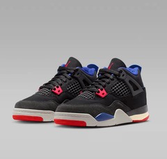 NEW Jordan 4 Retro OG (PS) Size 3Y Black/Fire Red-Deep Royal Blue IB4388 003