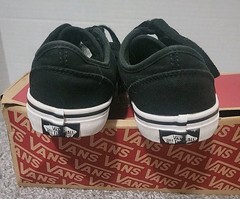 Vans Youth Classic Black White Canvas Shoes Size 3 Preppy Skate Low Lace