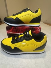 Fila Cress Color Block, Kid (SIZE 2), Black/Yellow/White