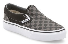 Vans Youth Classic Slipon Shoes | Checkerboard Black/Pewter | Authentic New