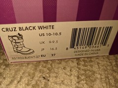 Pediped Flex Cruz Black White Boots, Size 10-10.5