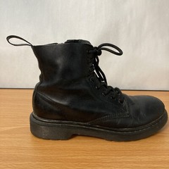 Dr. Martens 1460 Pascal Mono J Black Side Zip Lace Up Combat Boots Kids Size 3