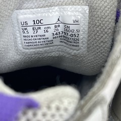 Jordan True Flight Little Kids 343797-052 Grey/Purple Venom Nike Sz 10 C