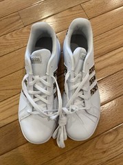 Adidas Grand Court FZ3510 Unisex White Synthetic Leather Lace Up Youth Size 5