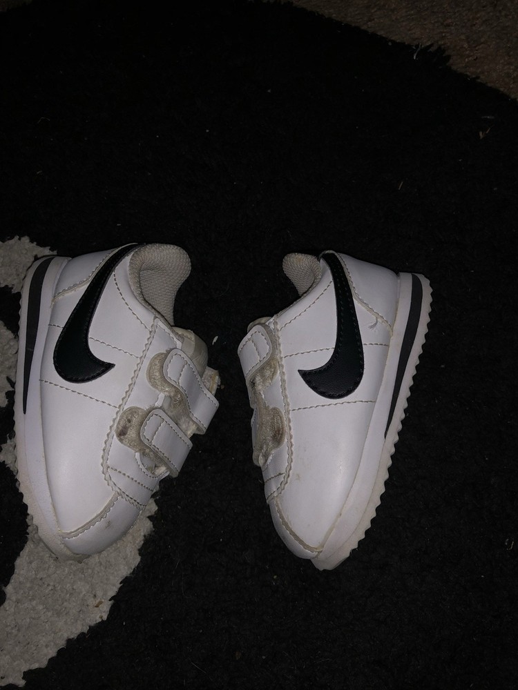 Toddler Nike Cortez Kids 4c White/Black Athletic Shoes Sneakers 819720 100