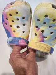 Crocs Classic Girls Marbled Tie Dye Clogs Shoes Multi Color C 6 Kids Toddler