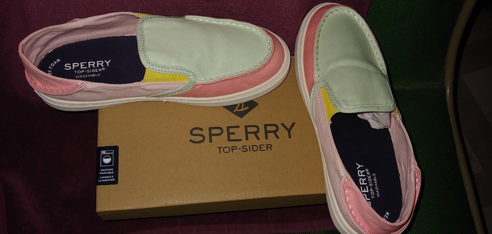 SPERRY Top Sider Salty Washable/Multi Pastel Unisex Shoes Youth size 5 M