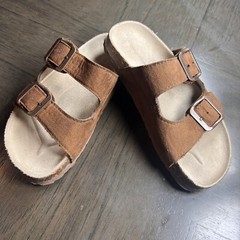 Tommy Bahama Leather Slides Adjustable Double Strap Buckle Sandals Kids S(12.5)