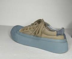 ZARA KIDS Canvas SNEAKERS Blue Cap Toe 3476/130 KIDS 1.5 Preowned Beige Tan