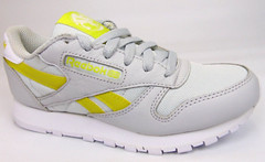 Reebok FX2278 Gray Leather Casual Sneakers Junior Youth, Size 4.0 Y, NEW DISPLAY