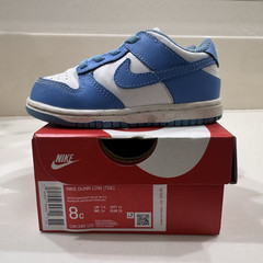 Nike Dunk Low TD White University Blue Toddler Size 8C CW1589-103