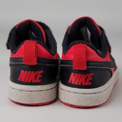 Nike DV5457-600 Red Black Leather Athletic Sneakers Unisex Kids 112C EU 29.5