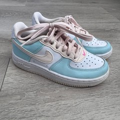 Nike Air Force 1 Low Kids Glacier Blue Pink White Sneakers Size 11C