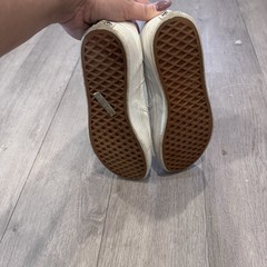 Blue Butterfly White Slip On Vans – Custom Painted Vans Shoes Youth Size 5