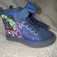 Marvel Avengers Blue High Top Sneaker Unisex Kids Lace-Up Canvas size 7