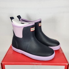 Size 1 Big Kids – Hunter Finley Rain WATERPROOF – Black / Purple