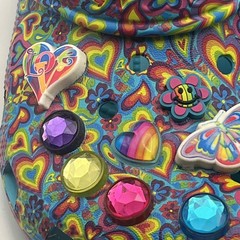 Crocs X Lisa Frank Limited Edition Clogs W/Jibbitz Youth Sz 3 (J3) Womens 5 Aqua