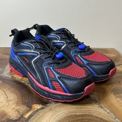Avia Kids‘ Running Sneakers In Black Red and Blue with Bungee laces.Size 4 New