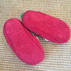 Hanna Andersson Santa St Nick Slipper Socks Boots Fleece Lining sz 9-10