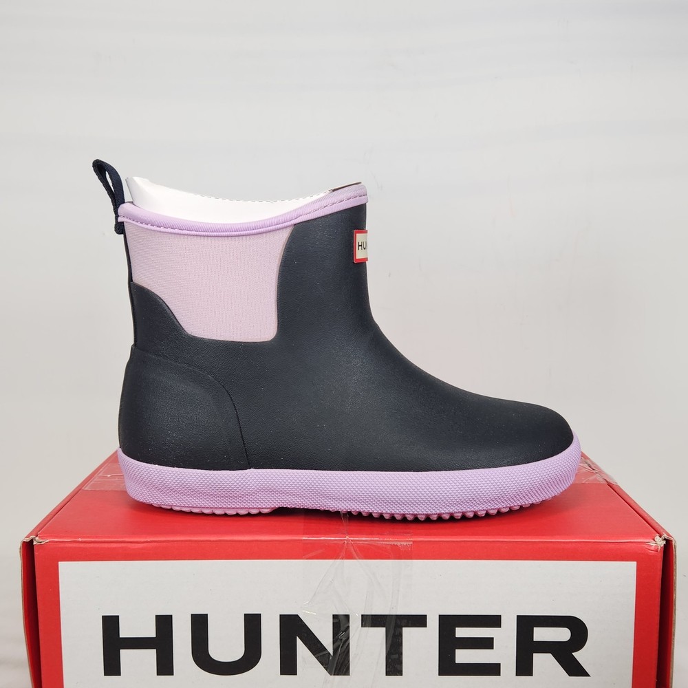Size 1 Big Kids – Hunter Finley Rain WATERPROOF – Black / Purple