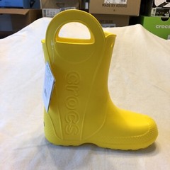 Crocs Kids Handle-It Rain Boots-Yellow-Big Kids Size J3 (12803-730) NIP & TAGS