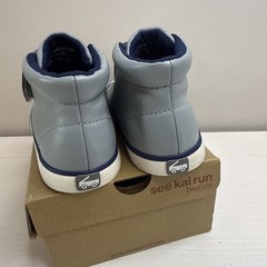 See Kai Run Drew Basics Gray Blue Hook & Loop Sneaker Unisex Kids US 9